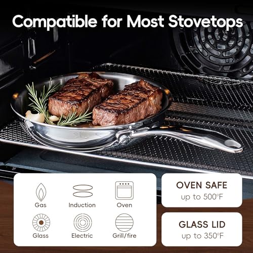 Tri ply Stainless Steel Pans Set (Frying Pan / 8+10" Pan)