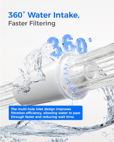 PT-11W 7-Cup Water Filter Pitcher with 3 Filters, White