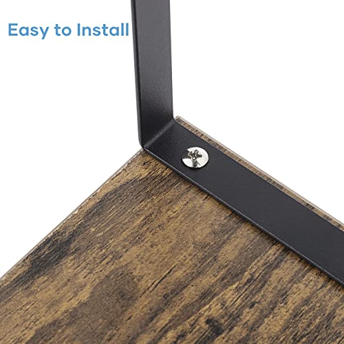 Kitchen Cabinet and Counter Shelf Organizer (11.7''W / Black + Rustic Brown)