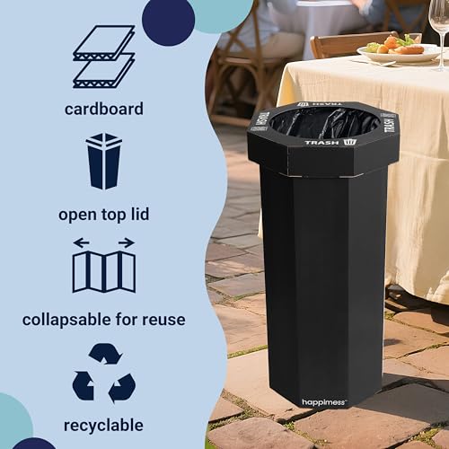 Fleur 25 Gal Trash Can Bin (Charcoal Black)