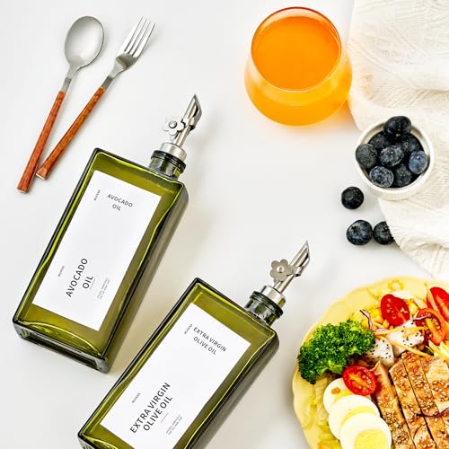 Olive Oil Dispenser Bottle for Kitchen (Silver)