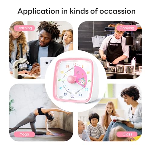 Visual Timer with Night Light (Pink-unicorn)