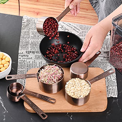 Copper Measuring Cups and Spoons Set (A1: Copper-13 Pieces)