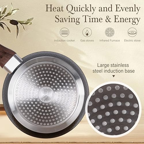 Induction Pots and Pans Set Nonstick (Jet Black / 12 PCS Cookware Set)