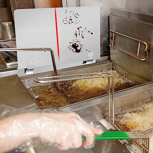 2 Pack Deep Fryer Splash Guard Silver 20 (Silver / 20-1/2" W X 13.5" H)
