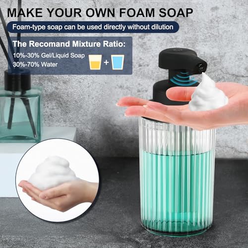 Automatic Soap Dispenser Touchless Foaming Pump 9 oz Rechargeable