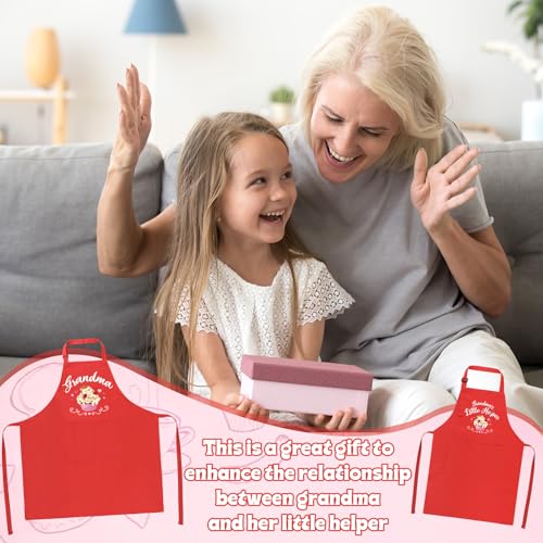 2 Pcs Adults Kids Matching Apron Set (Grandma-grandma‘s Helper)