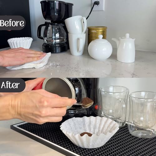 Coffee Bar Mat for Countertop White Frame 18x12 in (Bar Mat)