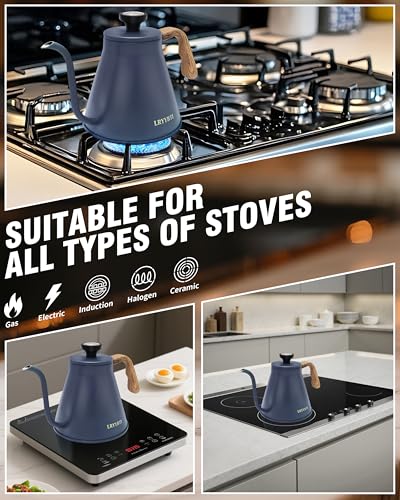 37oz Gooseneck Pour Over Coffee Kettle (Blue / 1.2 Quarts)