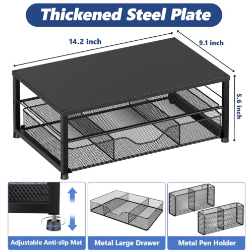 Desk Organizer and Accessories (Black 2-Pack / 18" x 9.1" x 5.6")