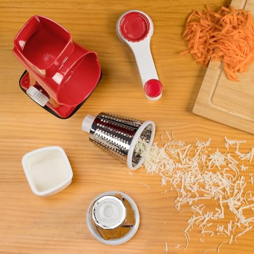 Rotary Cheese Grater Hand Crank Red (3 IN 1 / Red)