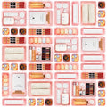 Tool Box Organizer Tray Divider Set Drawer Organizer (5 Size / Pink)