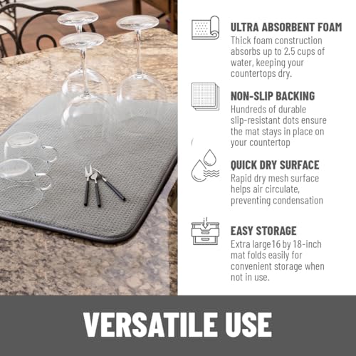 Dish Drying Mat (Gray / 16" x 18")