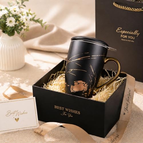 Tea Cup With Infuser and Lid (Black)