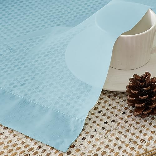 2 Pack Basic Sky Blue Sheer Curtain Drapes 84 Inch Length 2 Panels for Living Room (40"W x 84"L (Pack of 2) / Sky Blue)