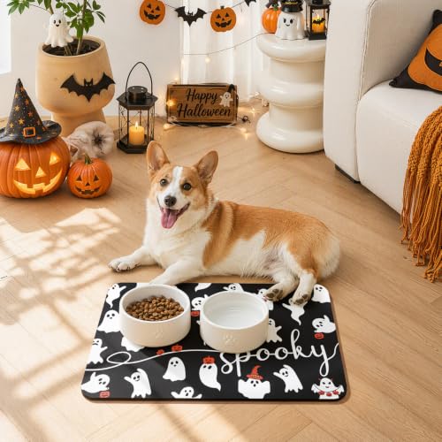 Ghost Halloween Dish Drying Mat (Halloween-Ghost / 12" X 20")
