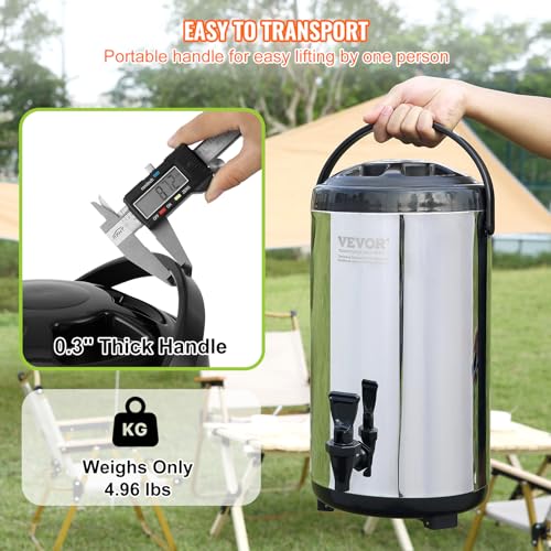 Stainless Steel Insulated Beverage Dispenser (1 tank x 9.2 L)