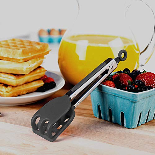 Mini Easy Grip Waffle Tongs Holder (Black)
