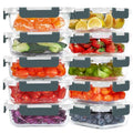 10 Packs 22 oz Glass Meal Prep Containers (Gray)