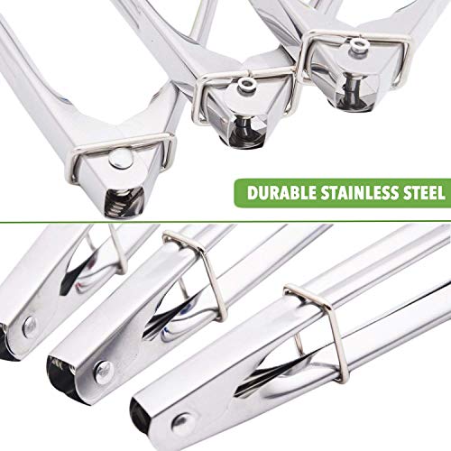 7 Inch Stainless Steel Tongs with Silicone Tips (7-inch / Purple)