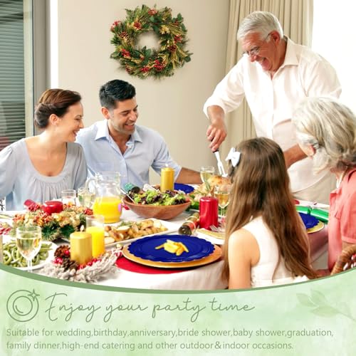 100 Royal Blue Paper Plates and Napkins Disposable for Party (Royal Blue 100 Plate Set / 7 & 9-inch Set)