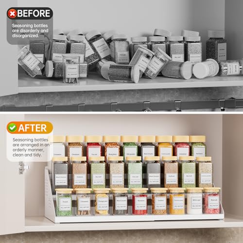 3 Tier Expandable Spice Rack Organizer (White)