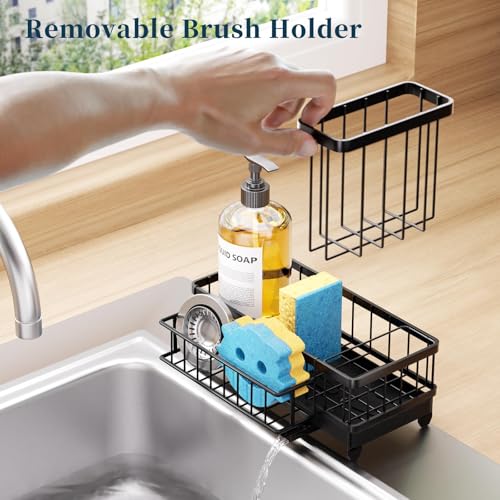 Sponge Holder for Kitchen Sink (Black / Large)