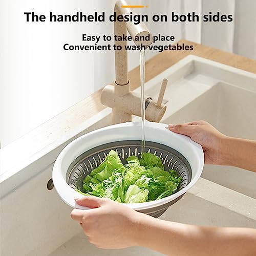 3 Pcs Collapsible Colander and Strainer (1.3L+2.1L+2.5L / White)