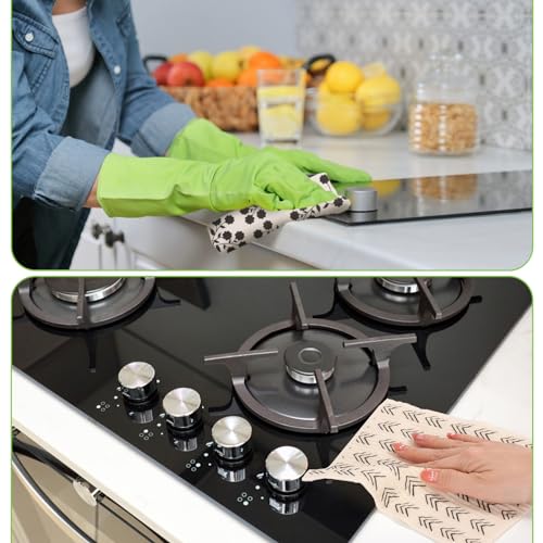 10 Pack Swedish Dishcloths with Hook (10 Pack-black White+ Clips)