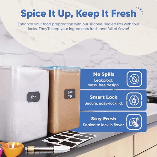 Extra Large Airtight Flour and Sugar Storage Containers with Lids