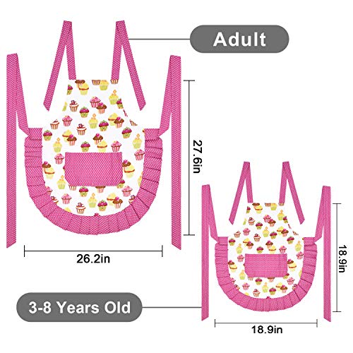 2 Pack 100% Cotton Parent and Child Aprons