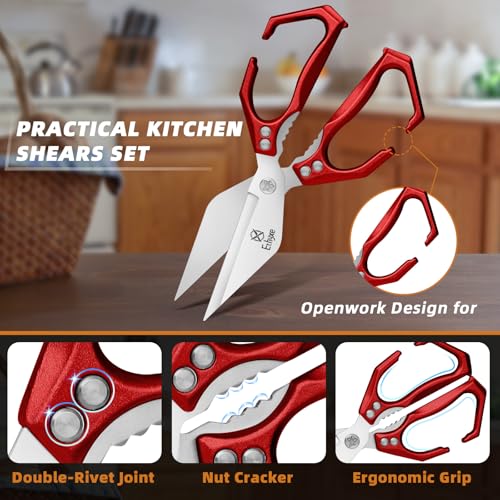 Kitchen Scissors Set Upgraded (Red Set)