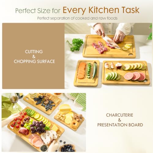 Nature Bamboo Cutting Boards for Kitchen (Natural / 1 Pcs)