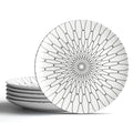 8 Inch Salad Plates Set of 6 (White plates with black grid / 8 inch)