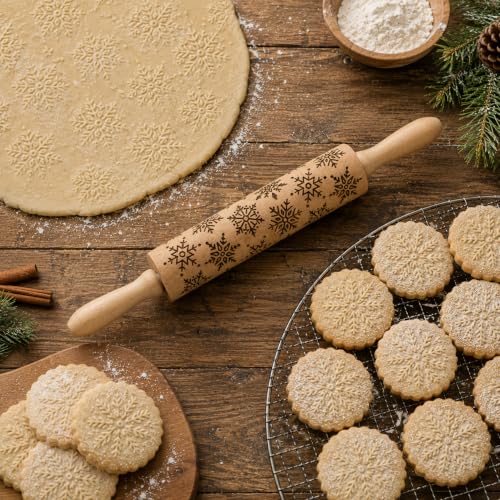 Mrs. Anderson’s Baking Embossing Rolling Pin (Snowflake, 8-Inch)