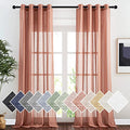 Linen Semi Sheer Curtains (52"W x 96"L (Pack of 2) / Burnt Orange)