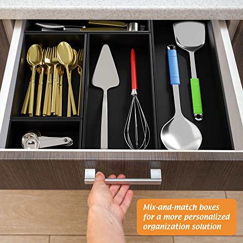 Black Bamboo Drawer Organizer (Black / 12*6*2.5 inch)