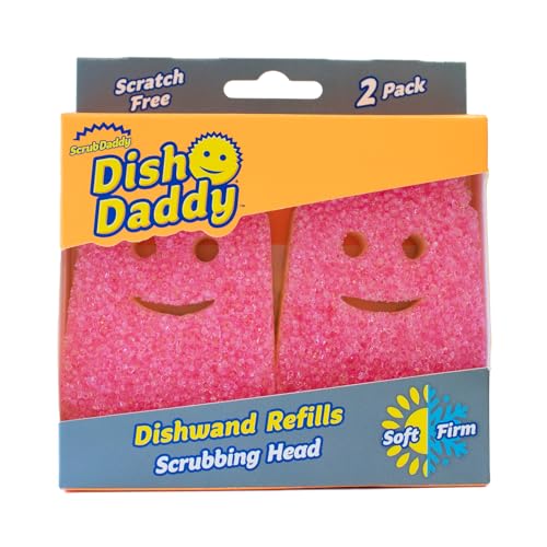 Dish Wand Scrubbing Brush Replacement Heads (ef of 2 pk / Pink)