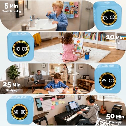 Pomodoro Cube Timer Productivity Visual Timer (Blue)