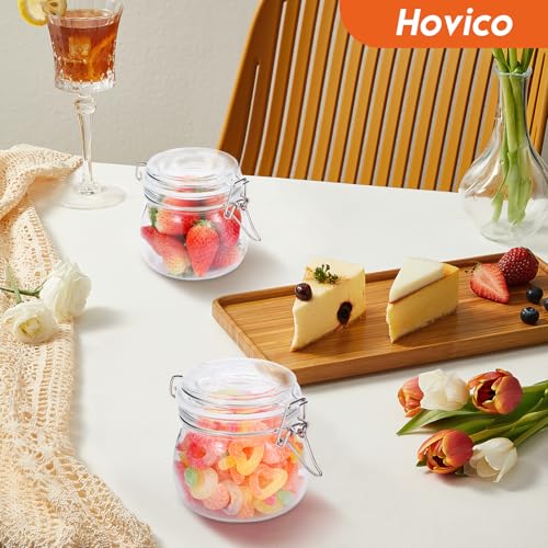 17 oz Glass Jars with Airtight Lids And Leak Proof Rubber Gasket (17oz*6-Round)