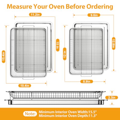 Air Fryer Basket for Oven (Large-2 Pack-15.7"x11.8"/12.8"x9.6")