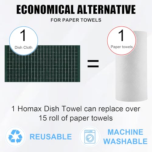 100% Cotton Terry Kitchen Towels (Blackish Green / 13 X 28 - 8 Pack)