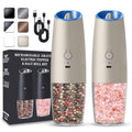 Rechargeable Electric Salt And Pepper Grinder Set (Khaki-Set)