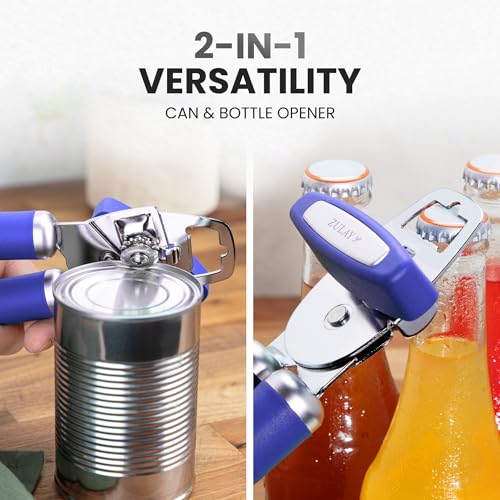 Manual Can Opener Heavy Duty Patented Stainless Steel (Grape / Comfy Grip)