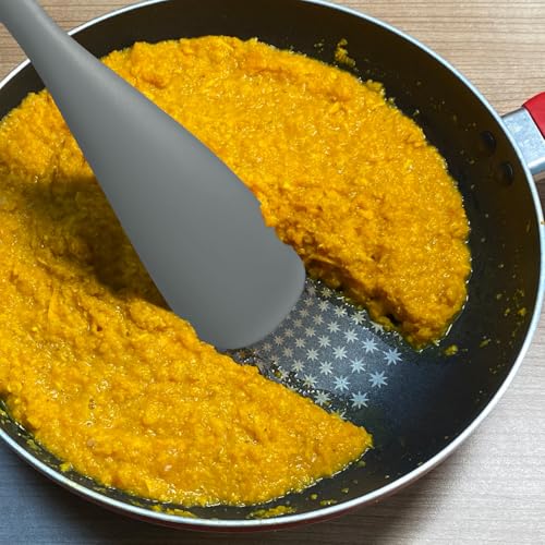 Silicone Cooking Spoon Spatula For Non (Gray_2-PCS)