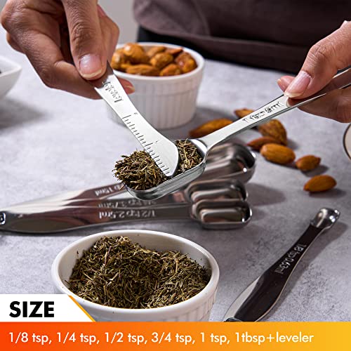 Heavy Duty Measuring Spoons Set Stainless Steel (Silver)