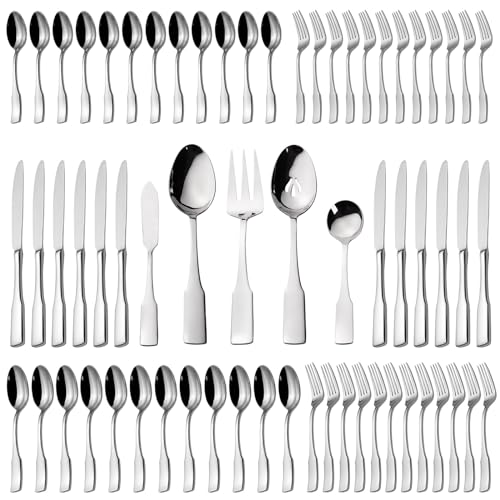 Kate 65 Piece Silverware With Utensil (Silver / 65 pieces for 12)