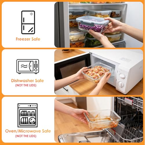 5Pack 22oz Glass Storage Containers with Lids