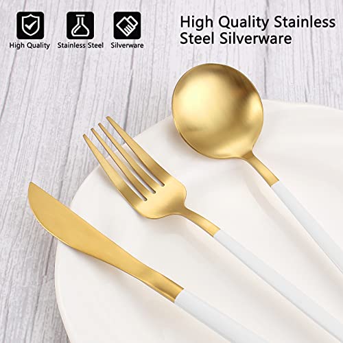 Matte White Gold Silverware Set (Matte White Gold)