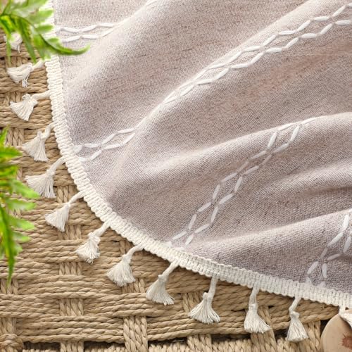 Light Brown 100% Boho Blackout Curtains 84 Inch 2 Panels (Light Brown / 52"W x 84"L (Pack of 2))